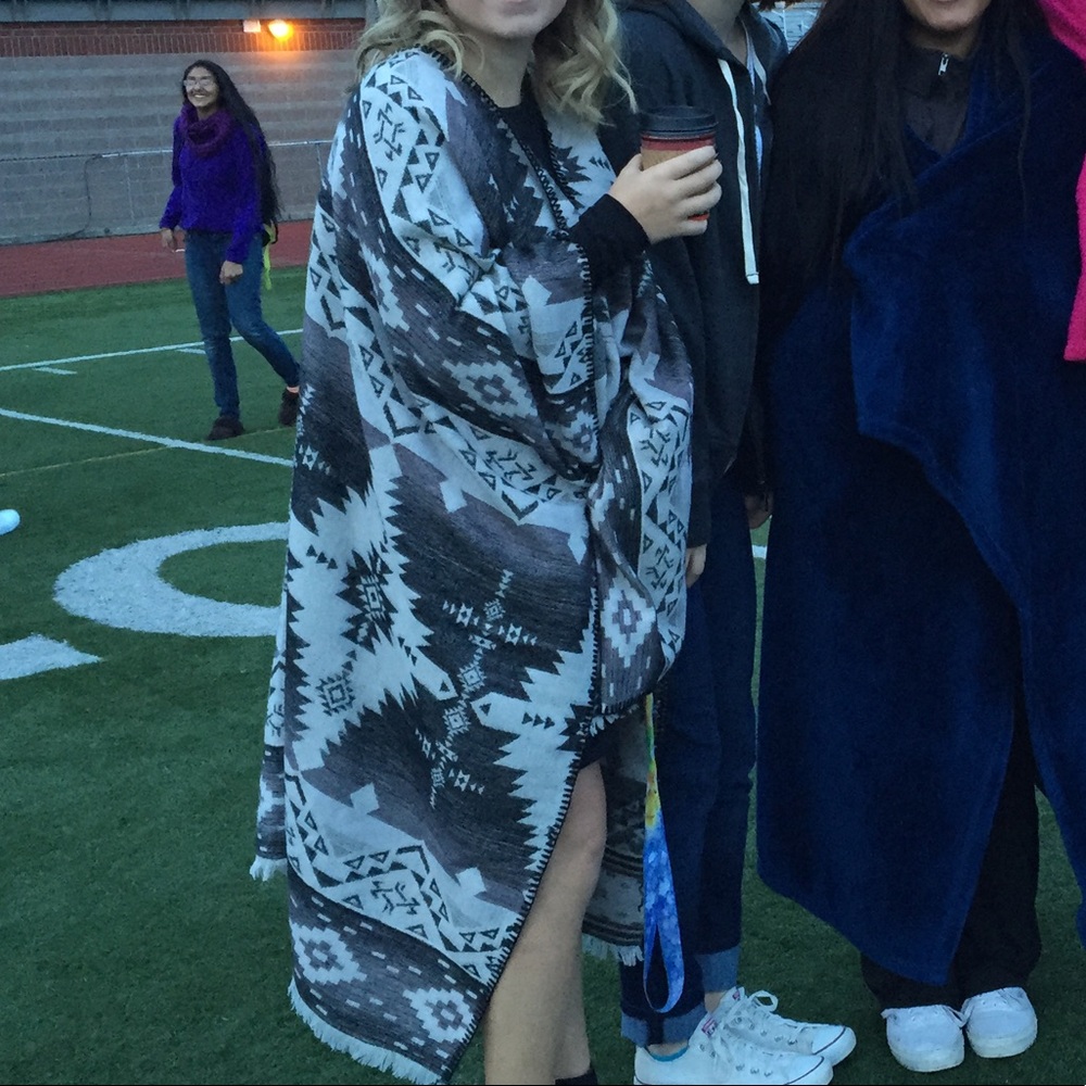 Aztec pattern poncho
